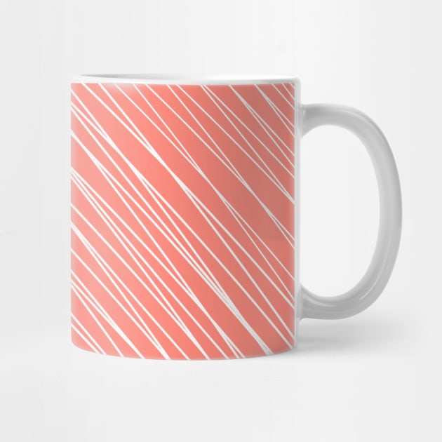 Striped-pattern, orange, white, simple, minimal, minimalist, lined-pattern, stripe, modern, trendy, basic, digital, pattern, abstract, lines, line, line-art, jewel-color, by PrintedDreams